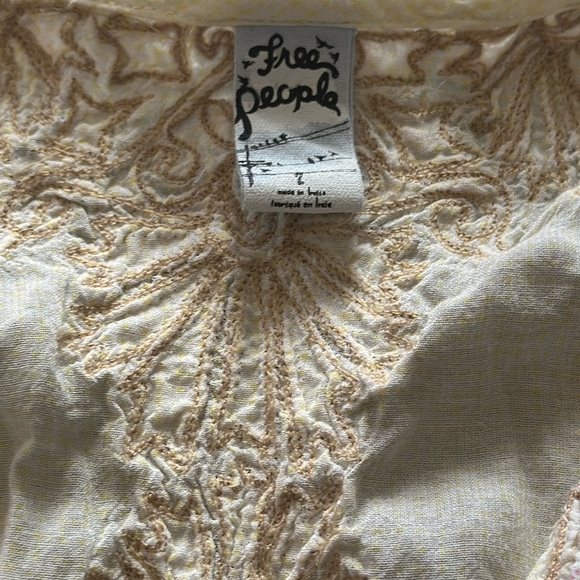 Free People Flutter Sleeve Embroidered Cinch Waist Sheath Dress🤍🤍🤍 - Picture 3 of 9